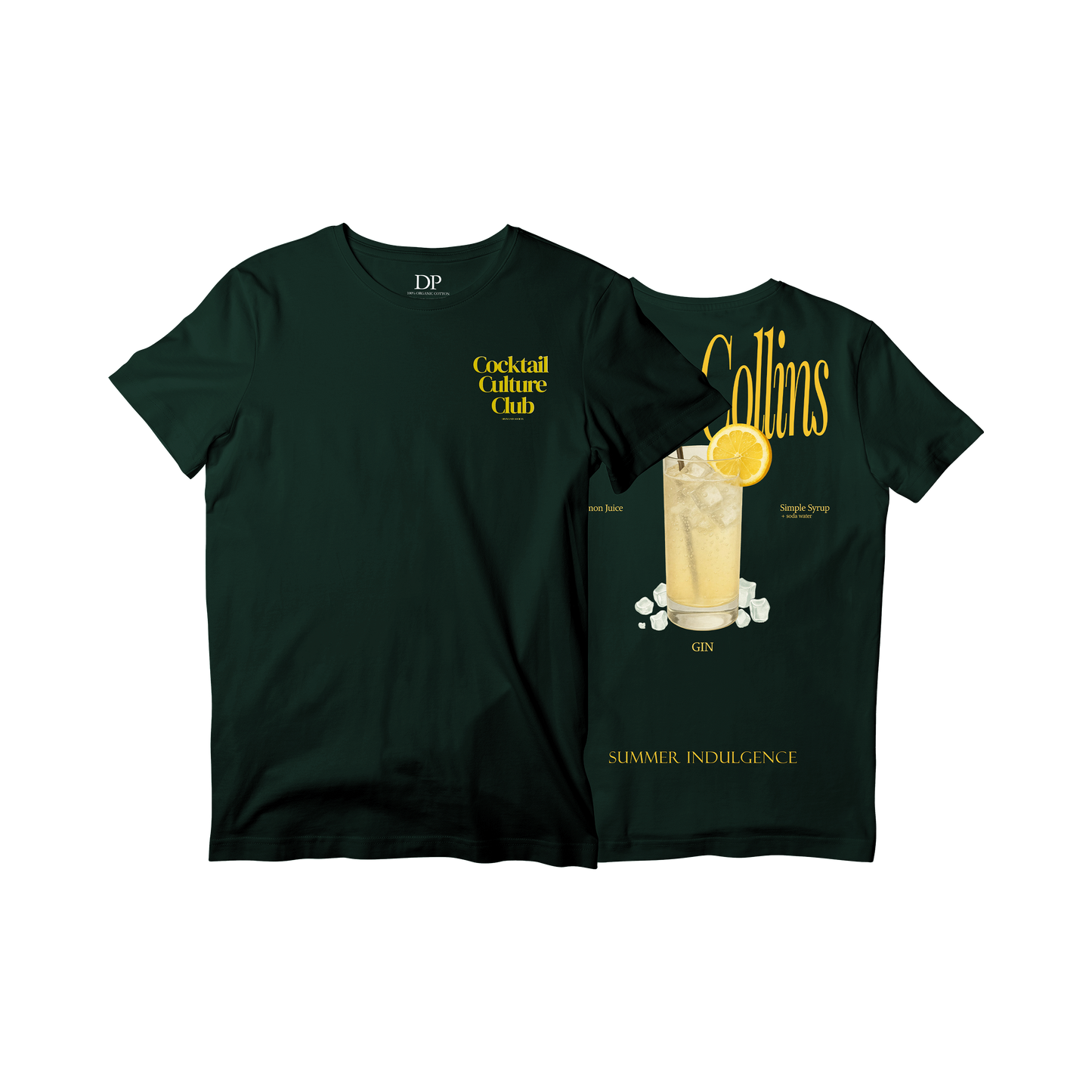 Camiseta Fresca De Lujo Verde Oscuro “Collins — Summer Indulgence”