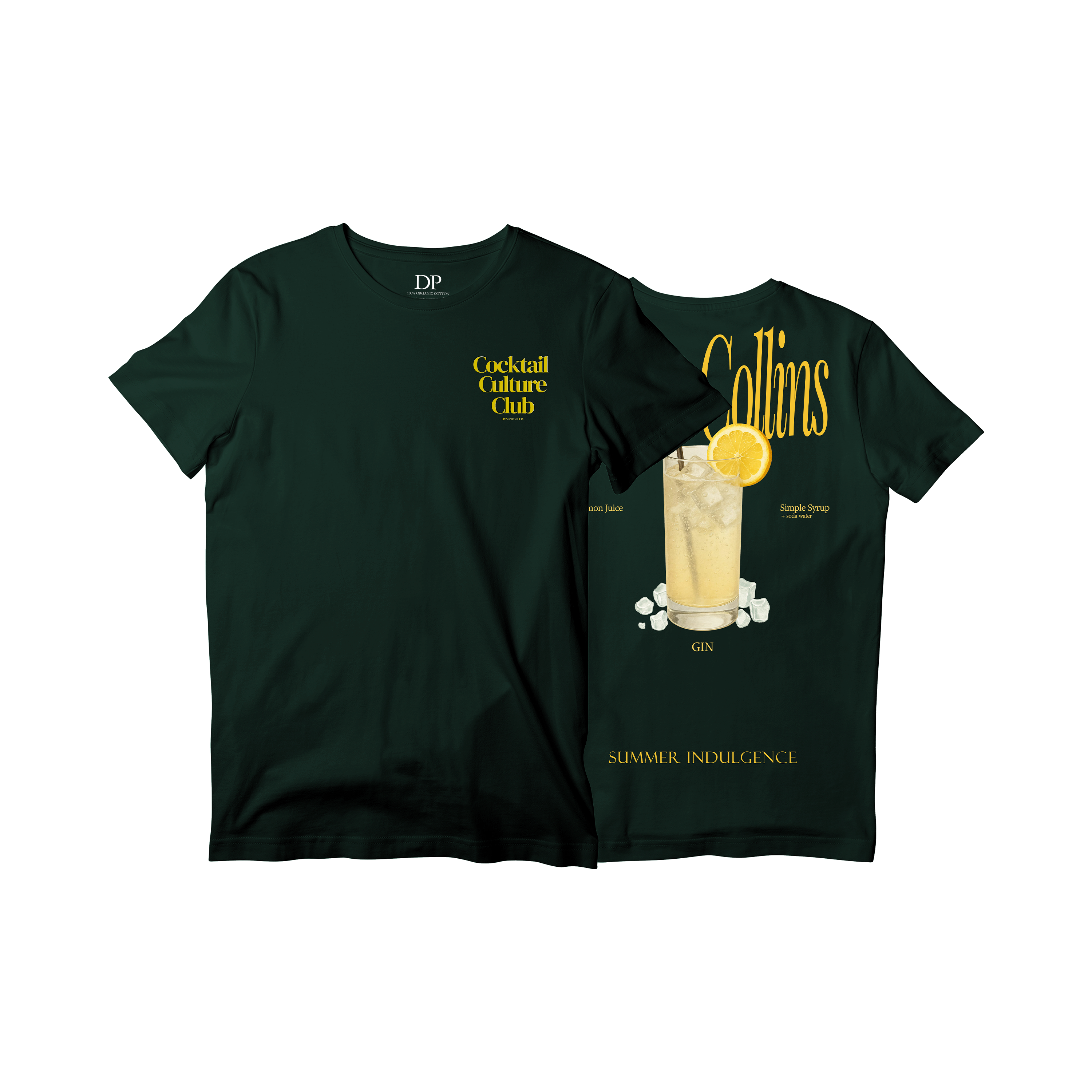 Camiseta Fresca De Lujo Verde Oscuro “Collins — Summer Indulgence”